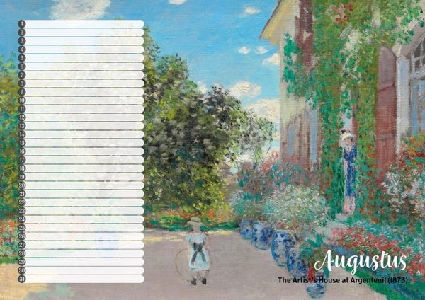 Studio Colori verjaardagskalender de mooiste schilderijen van Monet huis van de kunstenaar in Argenteuil