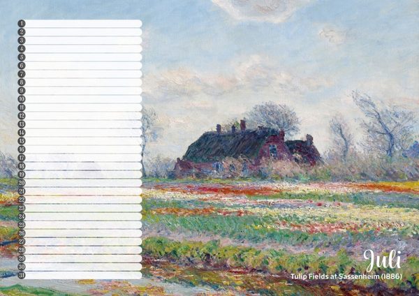 Studio Colori verjaardagskalender de mooiste schilderijen van Monet tulpenvelden in Sassenheim