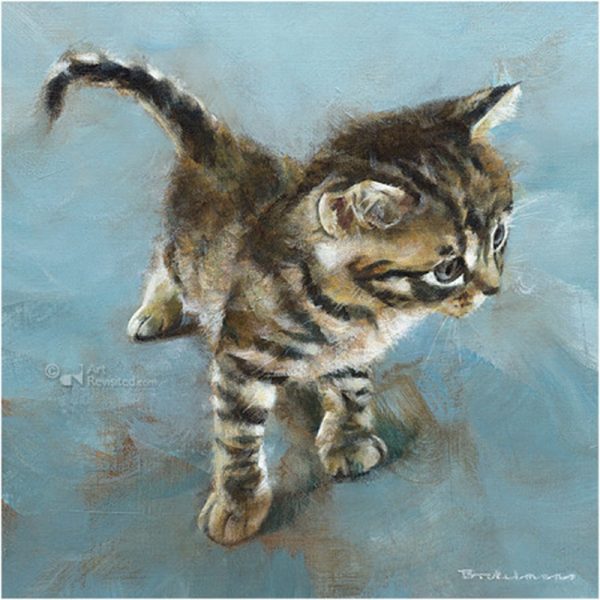 Art Revisited wenskaartenset kittens blauwe kaart