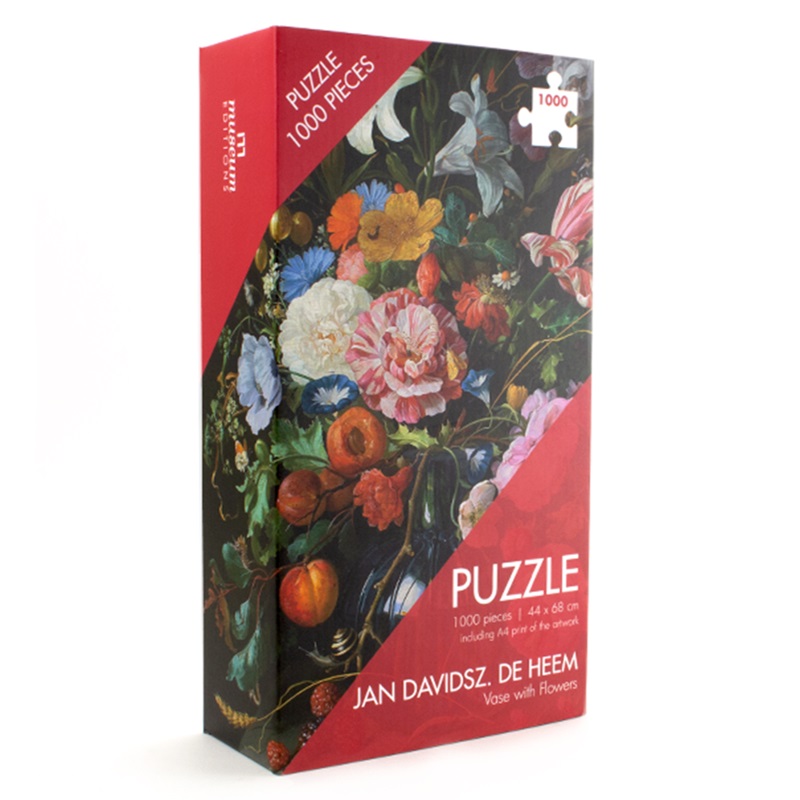Jan Davidz. de Heem puzzel vaas met bloemen voorkant