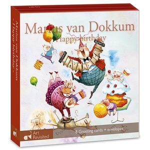 Marius van Dokkum wenskaartenset happy birthday mapje