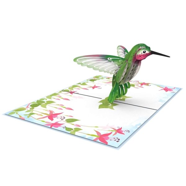 Papercrush pop-up kaart kolibri binnenkant