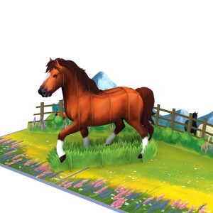Papercrush pop-up kaart paard
