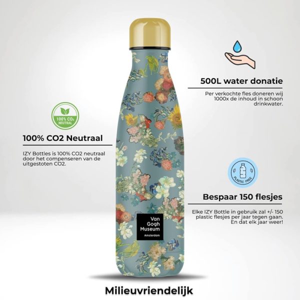 IZY Bottles thermosfles Vincent's Flowers milieuvriendelijk