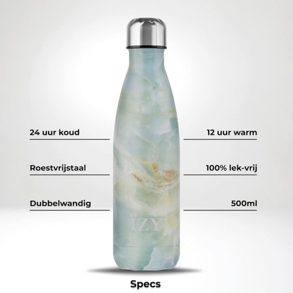 IZY Bottles thermosfles groen marmer specificaties