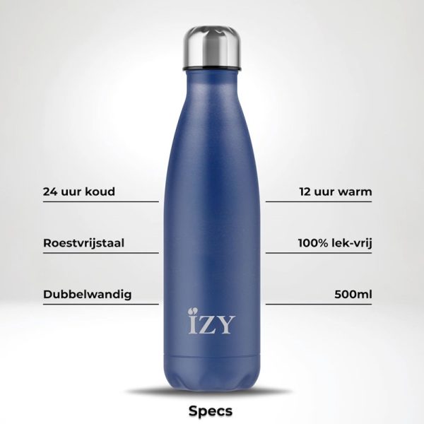 IZY Bottles thermosfles poedercoat marine specificaties