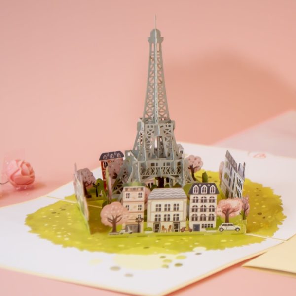 Papercrush pop-up kaart Eiffeltoren sfeerfoto voorkant