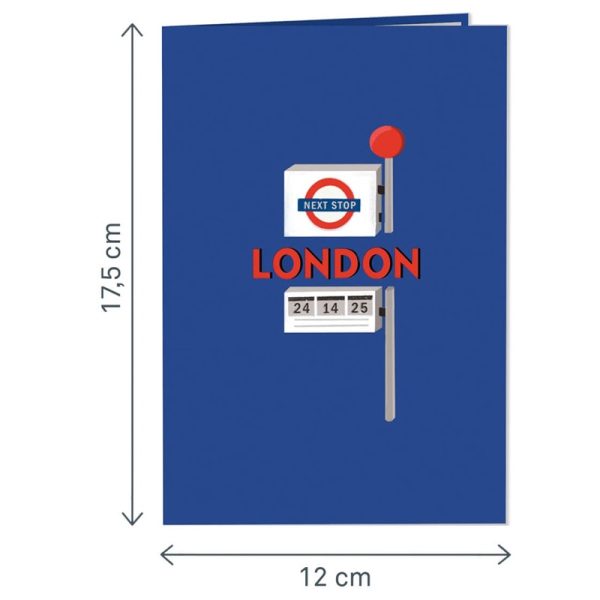 Papercrush pop-up kaart Londense bus afmeting