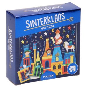 1560797 Sinterklaas mini puzzel wandelen over daken