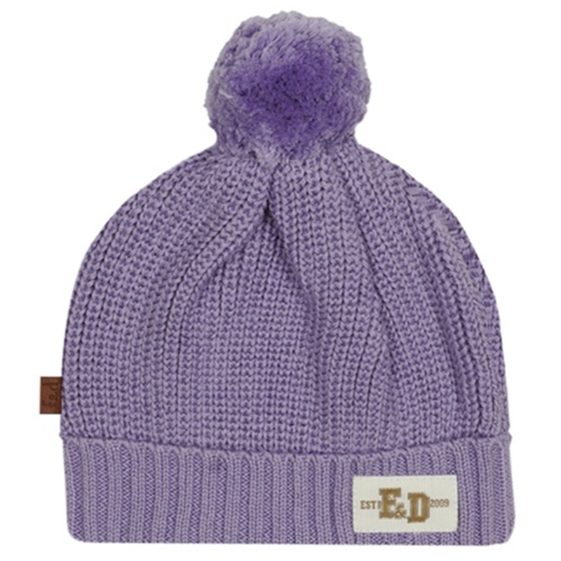 24083005 Frogs and Dogs beanie gebreid rib blue mauve smart club voorkant