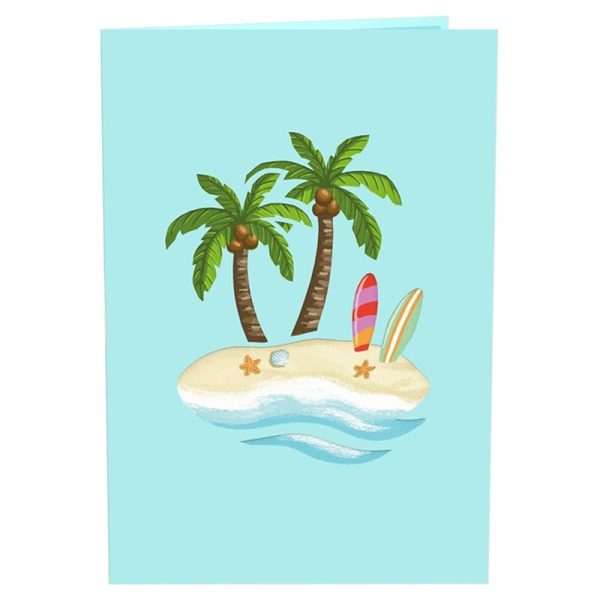 Papercrush pop-up kaart strandvakantie voorkant