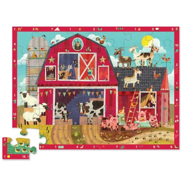 3840720 Crocodile Creek vloerpuzzel barnyard 123 puzzel