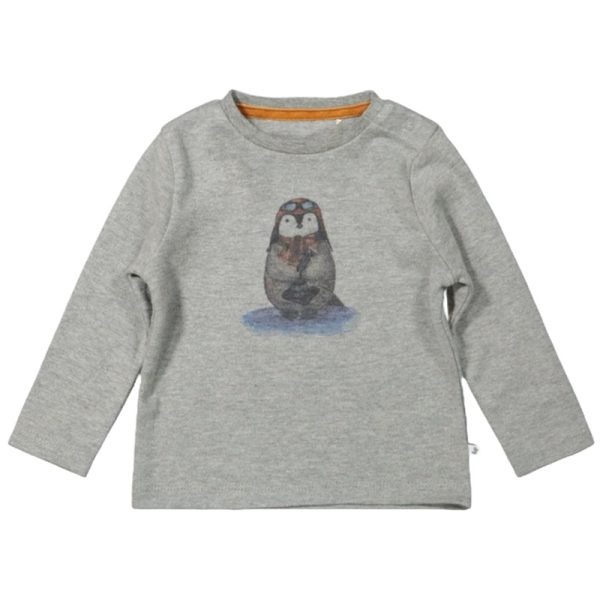 CHLS02 Ducky Beau longsleeve grijs snuggly penguin