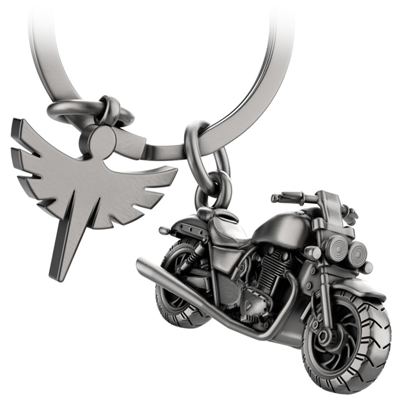 Fabach sleutelhanger beschermengel Chopper antiek zilver