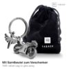 X001EEKLQH Fabach sleutelhanger beschermengel motorrijder antiek zilver met opbergzakje