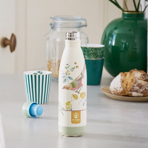 IZY Bottles thermosfles Little Birds sfeerfoto fles op het aanrecht