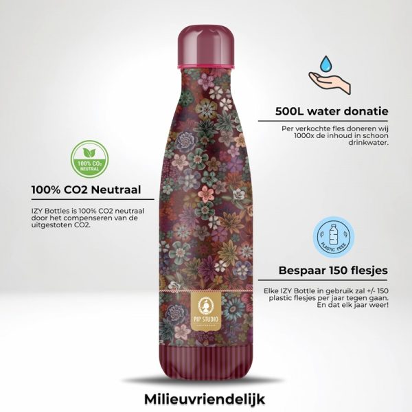 IZY Bottles thermosfles Pip Studio Tutti i Fiore rood informatie