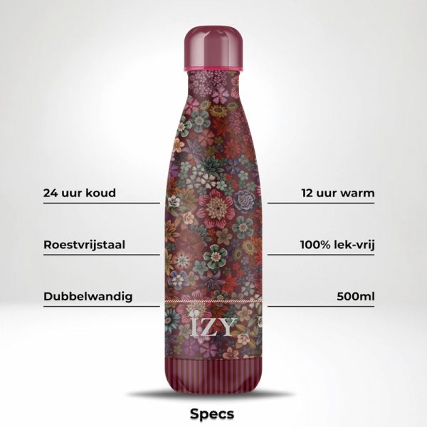 IZY Bottles thermosfles Pip Studio Tutti i Fiore rood specificaties