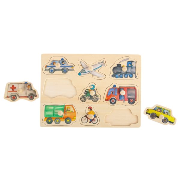 Small Foot houten puzzel vervoersmiddelen ambulance en auto