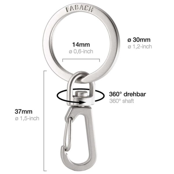 X00115NHW9 Fabach karabijnhaak sleutelhanger met 360 graden draaibare sleutelhanger afmeting