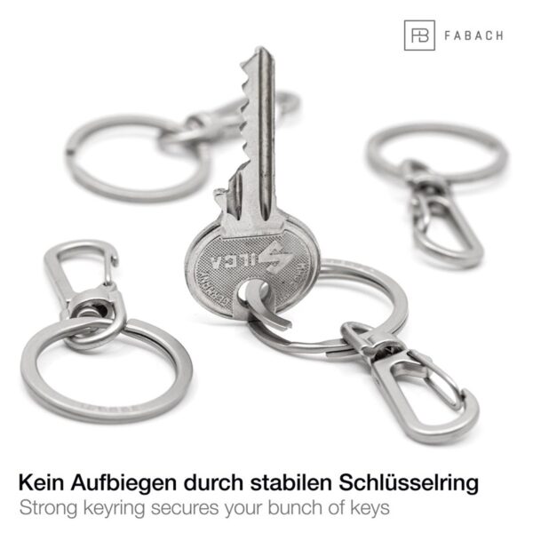 X00115NHW9 Fabach karabijnhaak sleutelhanger met 360 graden draaibare sleutelhanger met sleutel