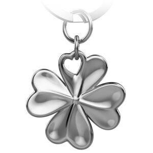 X0017742I9 Fabach sleutelhanger klaverblad Shamrock zilver