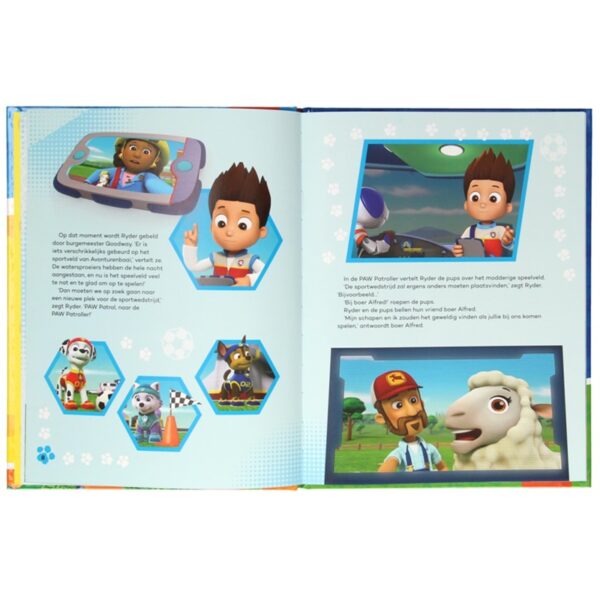 1561074 Paw Patrol leesboek de pups redden een sportwedstrijd het verhaal