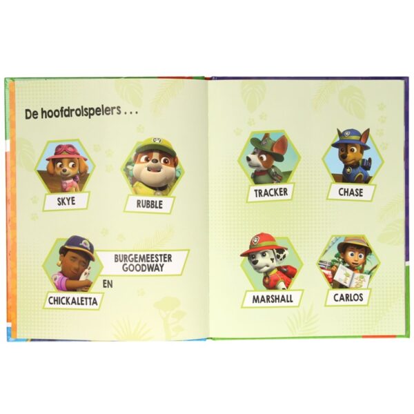 1561075 Paw Patrol leesboek de pups redden een reuzenplant de hoofdrolspelers