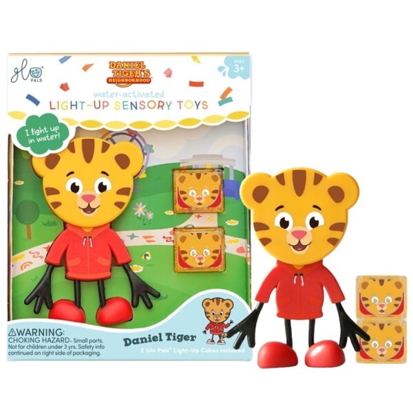 Glo Pals sensorisch badspeelgoed Daniel Tiger tijger met verpakking